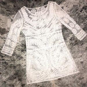 White crochet dress